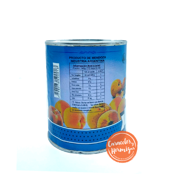 Duraznos al natural en latas&quot;Cuyo Natural&quot; 820gr