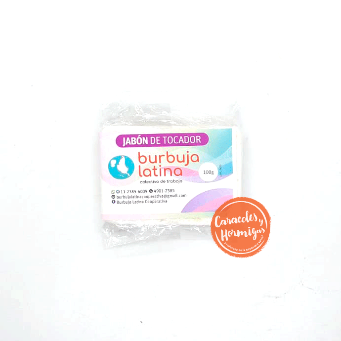 Jabon de tocador de coco "Burbuja Latina" 100g