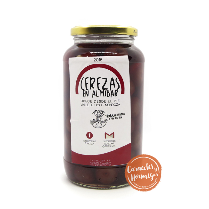Cerezas en almibar con azúcar orgánica &quot;Crece desde el pie&quot; 660g