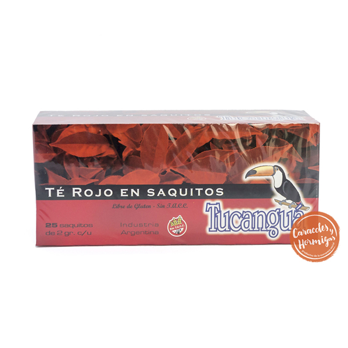 Caja Te Rojo en saquitos &quot;Tucangua&quot; 25 saquitos de 2g