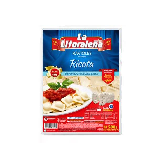 Ravioles de Pollo y Espinaca &quot;La Litoraleña&quot; 500 grs