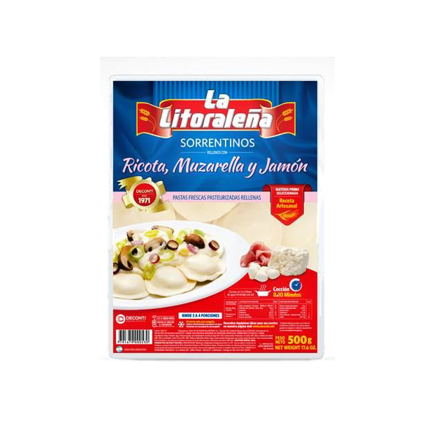Sorrentinos Ricota Jamón y Muzzarella &quot;La Litoraleña&quot; 500 grs