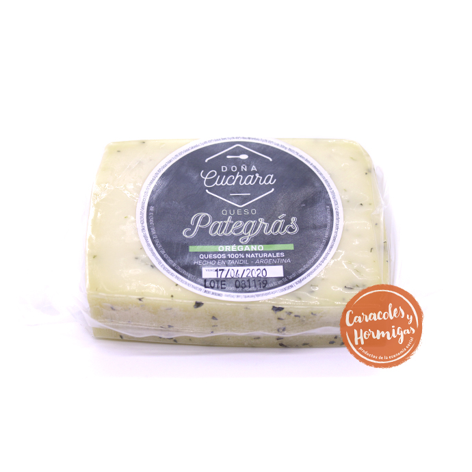 Queso Pategras con oregano 300 grs &quot;Doña Cuchara&quot;
