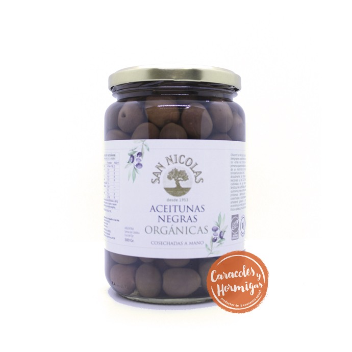 Aceitunas Negras Gigantes organicas "San Nicolas" 500g
