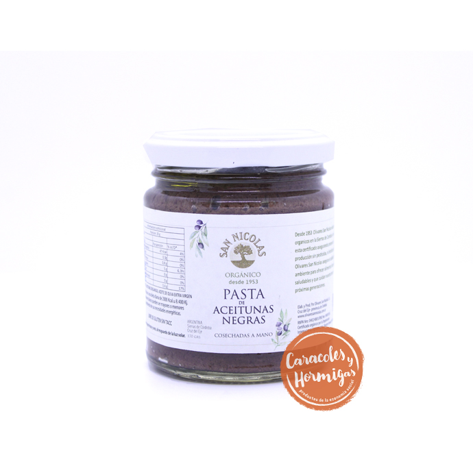 Pasta de Aceitunas Negras orgánicas &quot;San Nicolas&quot; 170g