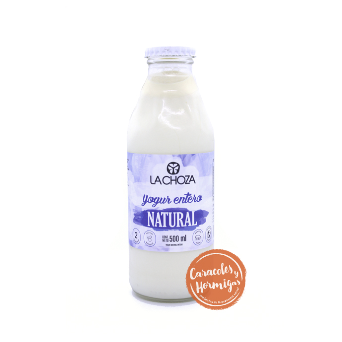Yogur Entero Natural &quot;La Choza&quot; botella retornable 500cc