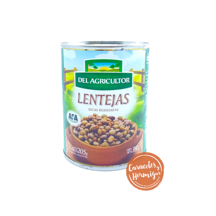 Lata de Lentejas secas remojadas &quot;Del Agricultor&quot; 350G