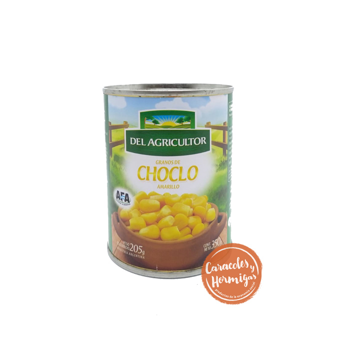 Lata de Choclo amarillo en Granos &quot;Del Agricultor&quot; AFA 350g