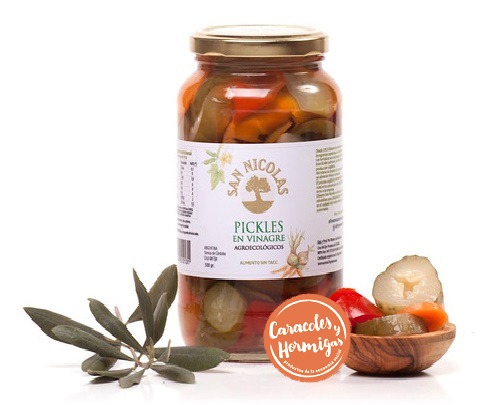 Pickles orgánicos en vinagre "San Nicolas" 250g