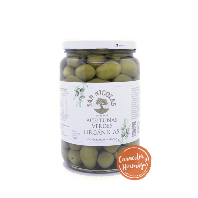 Aceitunas Verdes orgánicas &quot;San Nicolas&quot; 250g