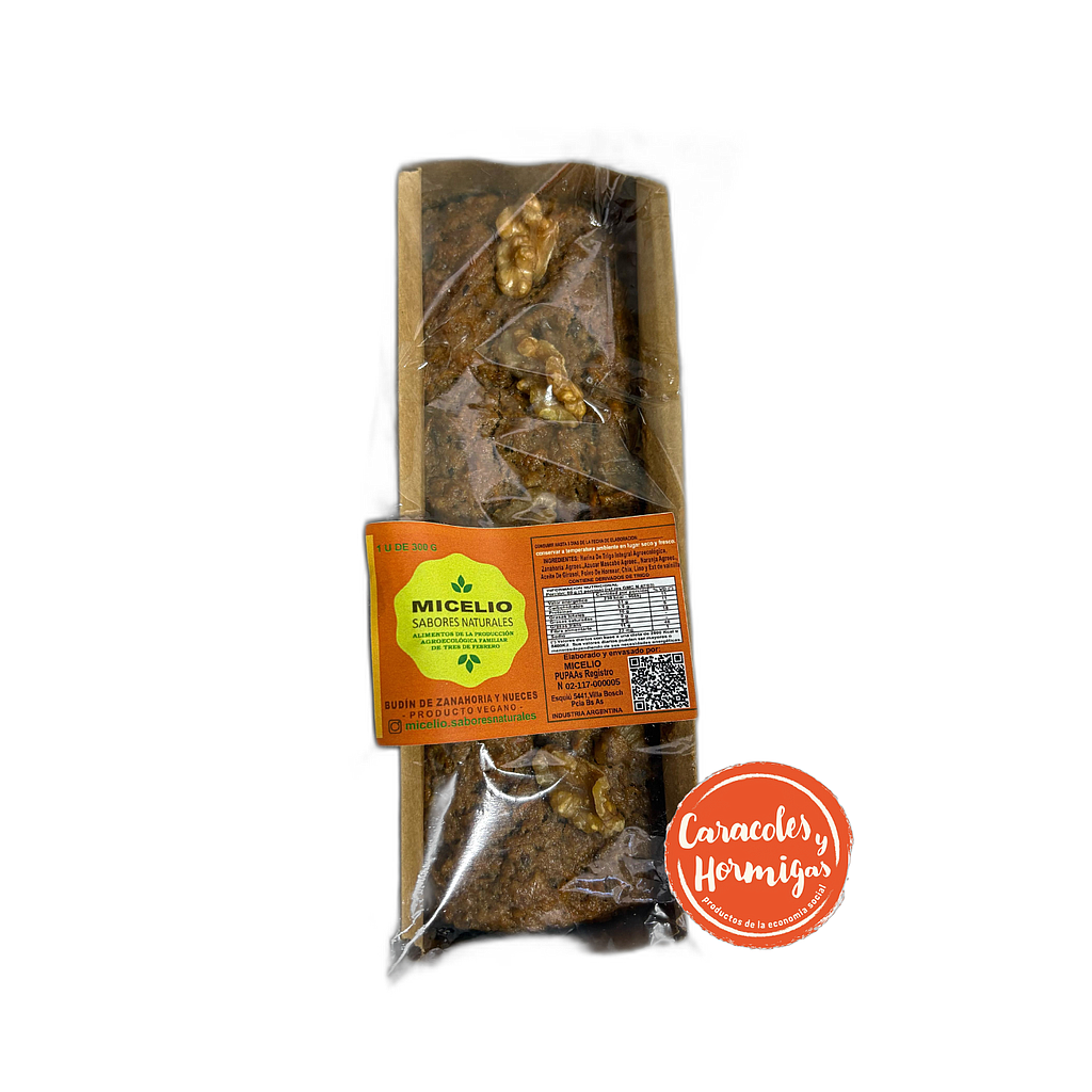 Budin Zanahoria y Nuez 350grs &quot;Micelio&quot;