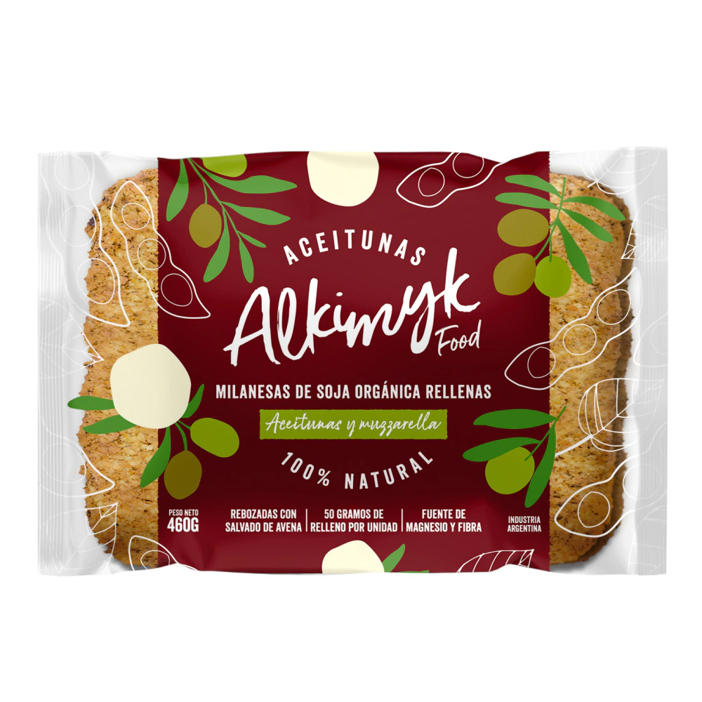 Milanesas de Soja Orgánica, Aceitunas y Muzzarella 4U "Alkimyk Food"