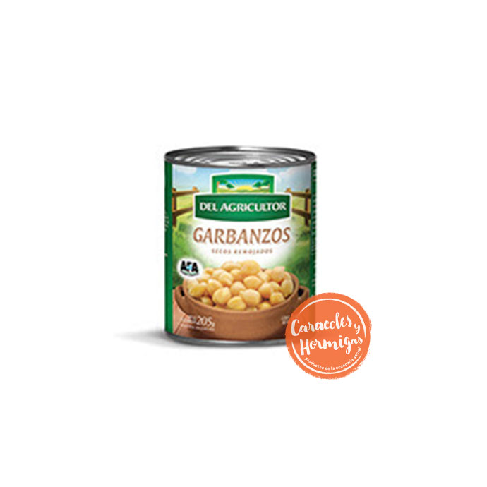 Lata de Garbanzos secos remojados &quot;Del Agricultor&quot; AFA 350 gr
