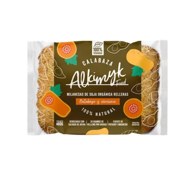 Milanesas de Soja Orgánica, Calabaza y Curcuma 4U &quot;Alkimyk Food&quot;