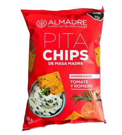 Snack Pita Chips - sabor Tomate y Romero "Almamadre" 170 grs