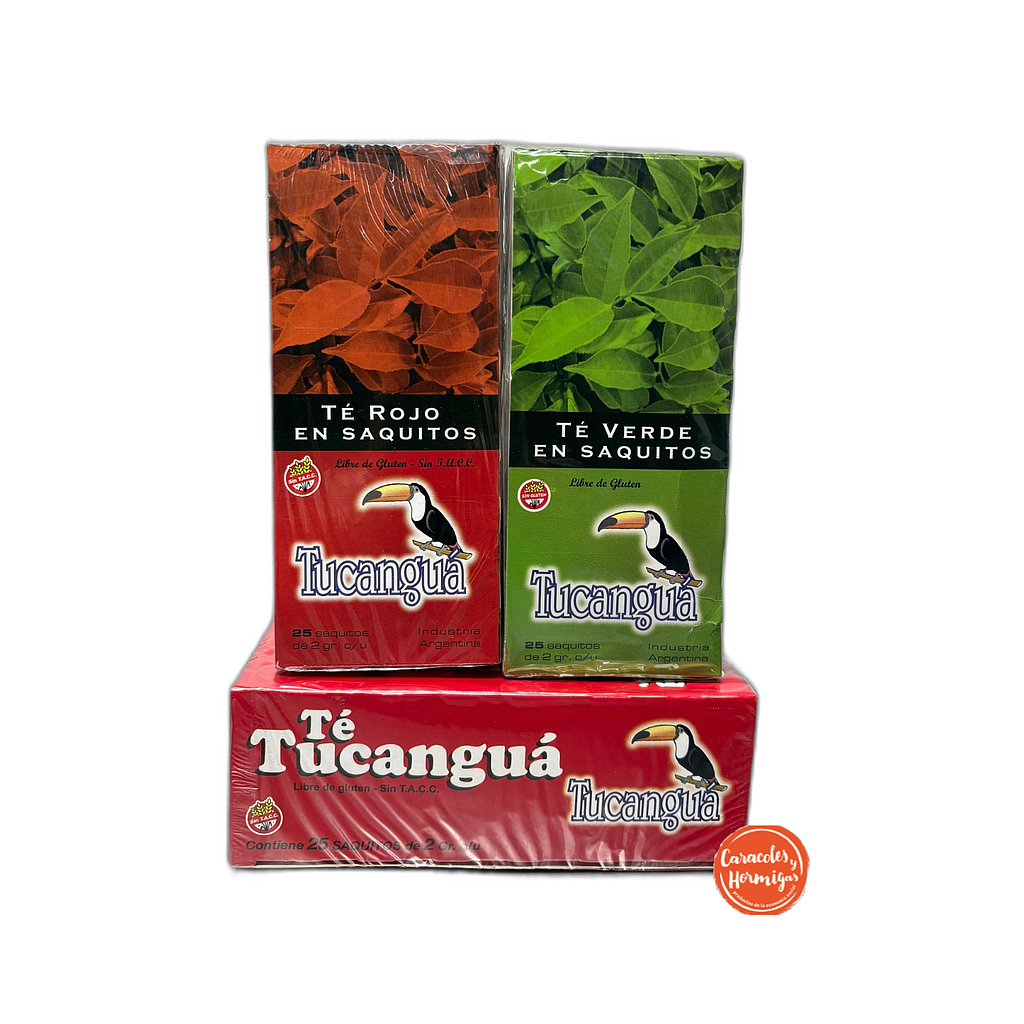 Combo Tecito &quot;Tucangua&quot;. Te Verde, Te Rojo, Te Negro (c/u 25 saquitos de 2g)