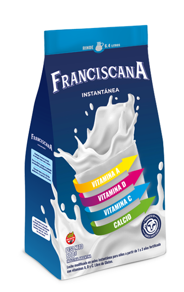 Leche en Polvo Fortificada Franciscana "Santa Clara" 800 grs.