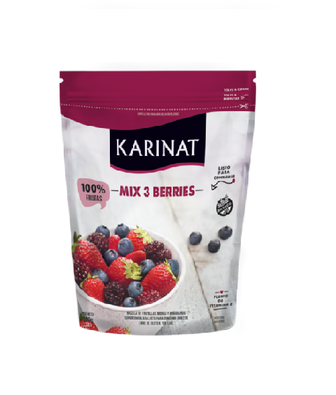 Mix 3 berries -Arándano, mora y frutilla- x 300gr,