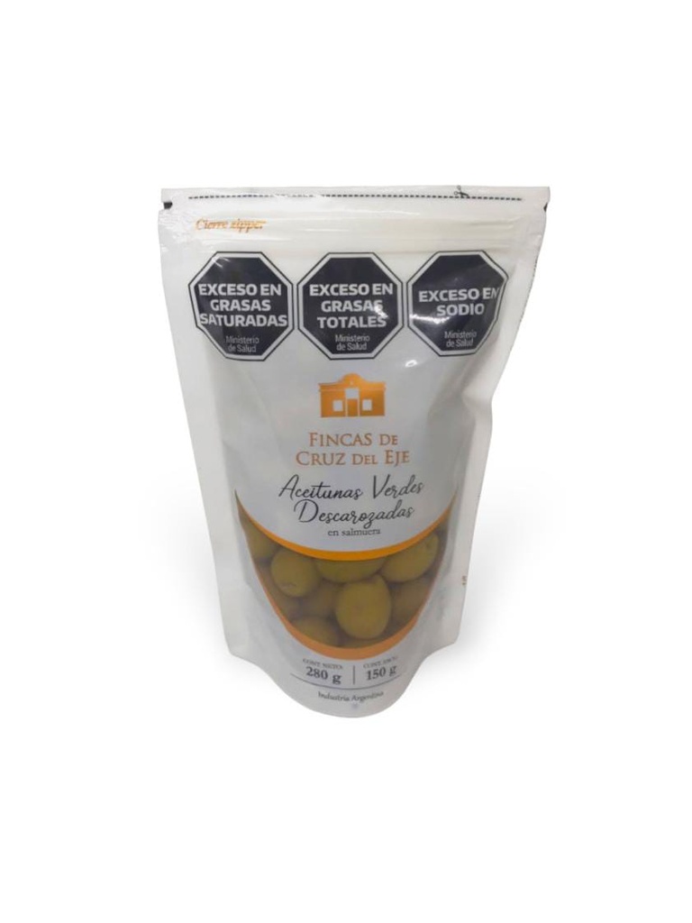 Aceitunas Verdes DESCAROZADAS "Fincas de Cruz del Eje" 150g