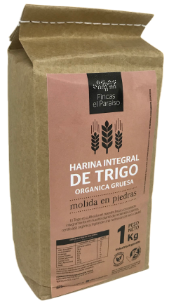 Harina de Trigo integral organica MOLIENDA GRUESA "Fincas el Paraiso" 1K
