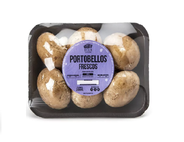 Hongos Portobellos agroecologicos frescos "Kaikén" bandeja 200gr