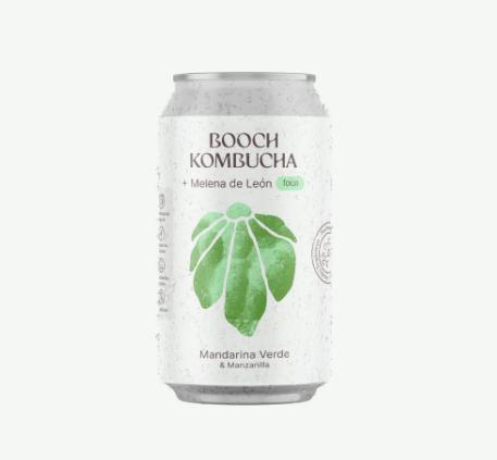 Kombucha + Adaptógenos Mandarina Verde "Booch" 354cc